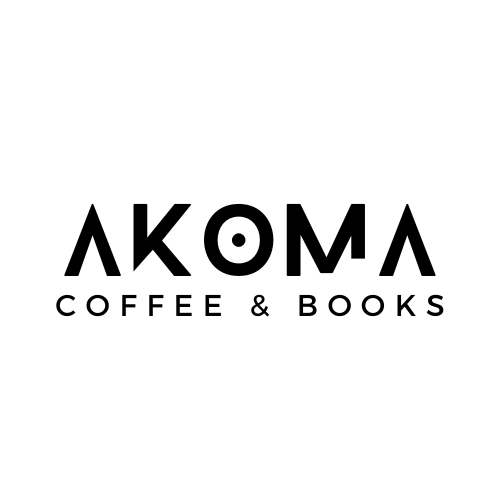 logo for Akoma Coffee & Books on white