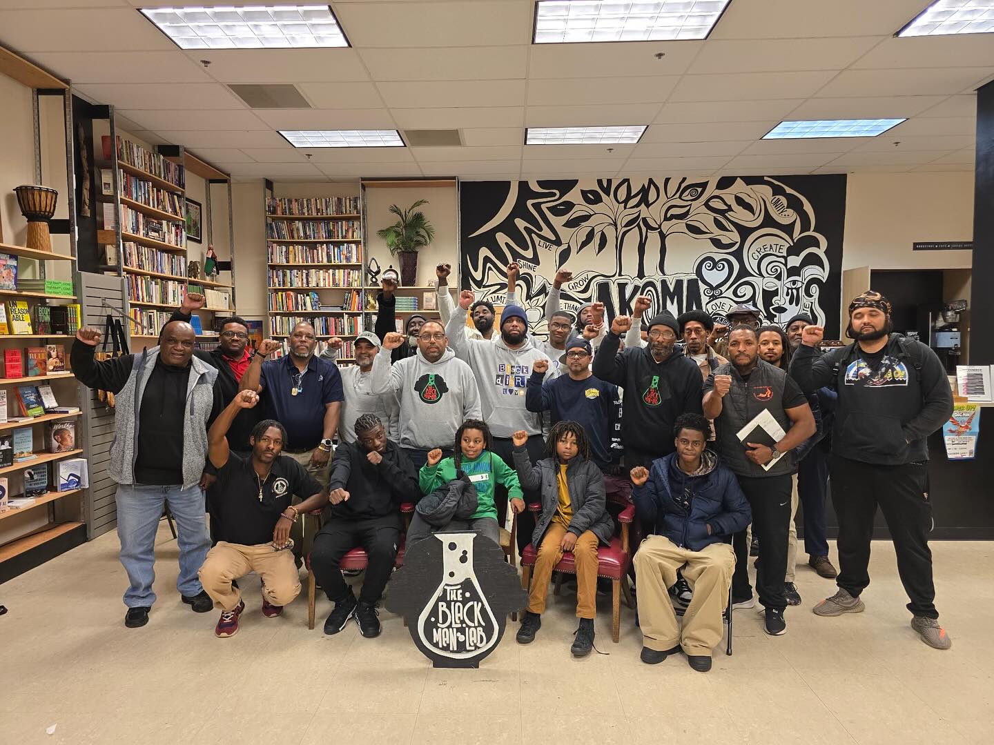 Black Men Lab community gathering at Akoma Coffee & Books in Stonecrest