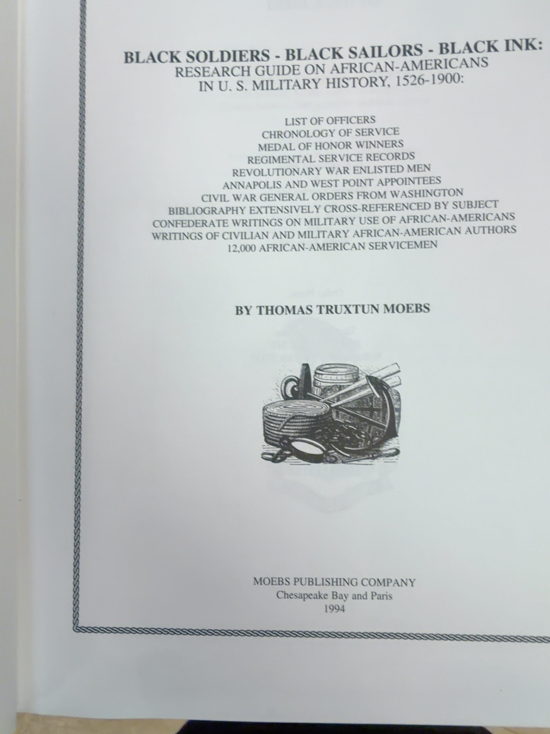 Title page of the actual copy confirming the title, author, publisher, and 1994 date