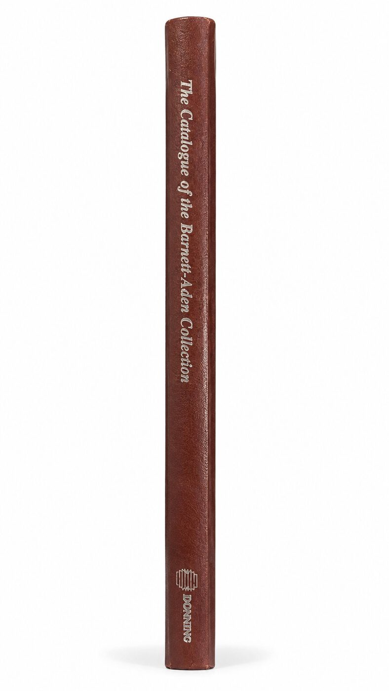 Spine of the 1996 hardcover Catalogue of the Barnett-Aden Collection, showing the silver title and Donning publisher mark.