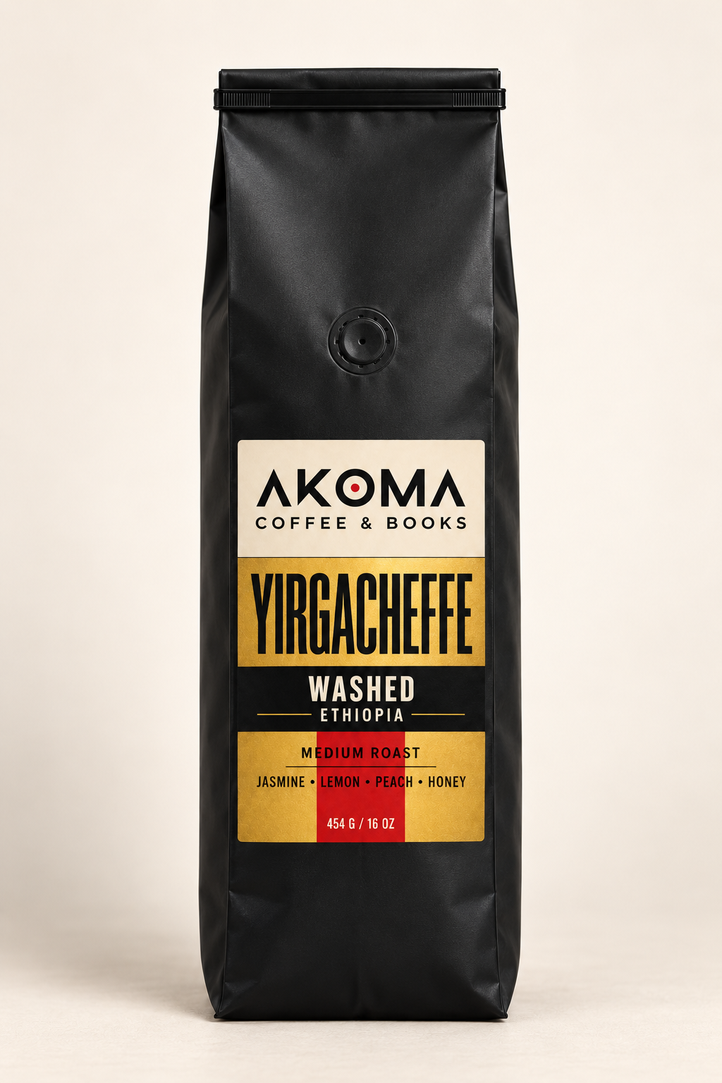 Yirgacheffe Washed matte-black 1 lb Bag