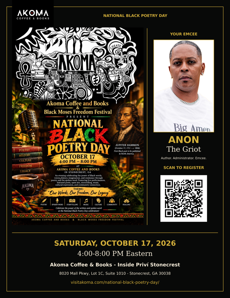 National Black Poetry Day with emcee ANON The Griot